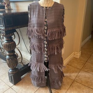 FRINGE SLEEVELESS Cardigan Jacket